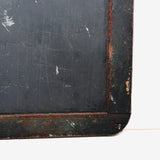 Green House in Snow, Favorite Ever Antique Folk Art Slate Painting with Wonderful Crusty Frame
