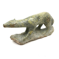 Finely Carved Inuit Green Serpentine Stone Polar Bear (Henry Evaluardjuk?)