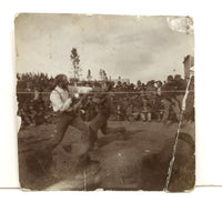 MacLean vs. Kelly, Beaten Up 1899 Boxing Match Snapshot with Ring Rope Horizontal