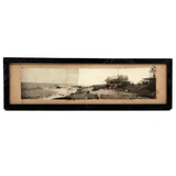 SOLD Piecework Panorama, Wonderful Early 20th Century Sea and Shore Photo Collage, Original Frame