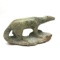 Finely Carved Inuit Green Serpentine Stone Polar Bear (Henry Evaluardjuk?)