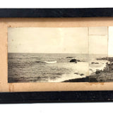 SOLD Piecework Panorama, Wonderful Early 20th Century Sea and Shore Photo Collage, Original Frame
