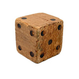 Nicely Wonky Old Single Hand-carved Pine Die, 1 3/4 Inch