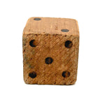 Nicely Wonky Old Single Hand-carved Pine Die, 1 3/4 Inch