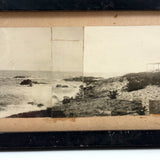 SOLD Piecework Panorama, Wonderful Early 20th Century Sea and Shore Photo Collage, Original Frame