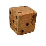 Nicely Wonky Old Single Hand-carved Pine Die, 1 3/4 Inch
