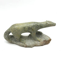 Finely Carved Inuit Green Serpentine Stone Polar Bear (Henry Evaluardjuk?)