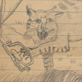 Bay Lynx (with trapped claw),  Ruth Reynold 1930s Graphite Drawing