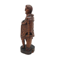 Dickensian Mid 19th C. Folk Art Wood Carved Figure in Cloak