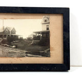 SOLD Piecework Panorama, Wonderful Early 20th Century Sea and Shore Photo Collage, Original Frame