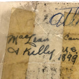 MacLean vs. Kelly, Beaten Up 1899 Boxing Match Snapshot with Ring Rope Horizontal