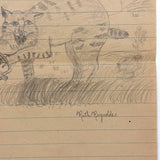 Bay Lynx (with trapped claw),  Ruth Reynold 1930s Graphite Drawing