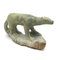 Finely Carved Inuit Green Serpentine Stone Polar Bear (Henry Evaluardjuk?)