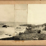 SOLD Piecework Panorama, Wonderful Early 20th Century Sea and Shore Photo Collage, Original Frame