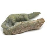 Finely Carved Inuit Green Serpentine Stone Polar Bear (Henry Evaluardjuk?)