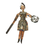 Knight in Tin Armor, Wonderful Old Italian Folk Art Marionette with Budweiser Can Shield