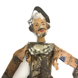 Knight in Tin Armor, Wonderful Old Italian Folk Art Marionette with Budweiser Can Shield