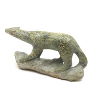 Finely Carved Inuit Green Serpentine Stone Polar Bear (Henry Evaluardjuk?)