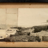 SOLD Piecework Panorama, Wonderful Early 20th Century Sea and Shore Photo Collage, Original Frame