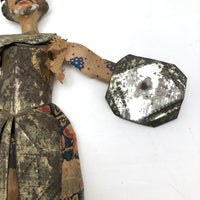Knight in Tin Armor, Wonderful Old Italian Folk Art Marionette with Budweiser Can Shield