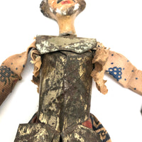 Knight in Tin Armor, Wonderful Old Italian Folk Art Marionette with Budweiser Can Shield