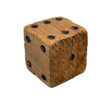 Nicely Wonky Old Single Hand-carved Pine Die, 1 3/4 Inch