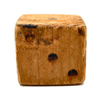 Nicely Wonky Old Single Hand-carved Pine Die, 1 3/4 Inch