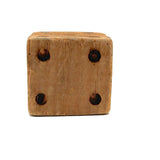 Nicely Wonky Old Single Hand-carved Pine Die, 1 3/4 Inch