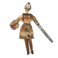 Knight in Tin Armor, Wonderful Old Italian Folk Art Marionette with Budweiser Can Shield