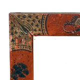 Heavy, Hand-painted Antique Folk Art Mirror with Figures, Quivers, Jointed Corners (and Worm Holes)