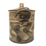 Beautiful 19th C. Smoke Decorated Lidded Storage Tin with Handles
