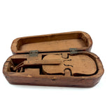 SOLD Antique Hand-carved Folk Art Violin in Wonderful, Very Custom Case