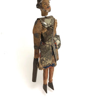 Knight in Tin Armor, Wonderful Old Italian Folk Art Marionette with Budweiser Can Shield