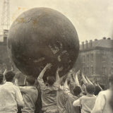 Boys in Motion, Earth Ball Aloft, Poetic and Metaphoric Feeling Old Snapshot Photo