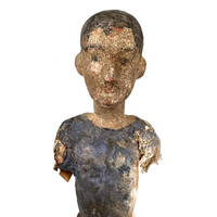 Tall, Spare Antique Santos Figure in Otherworldly Blue