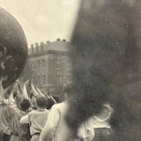 Boys in Motion, Earth Ball Aloft, Poetic and Metaphoric Feeling Old Snapshot Photo