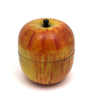 Excellent, Extra Large c. 1900 Painted Treen Apple with Horse Racing Game