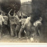 Boys in Motion, Earth Ball Aloft, Poetic and Metaphoric Feeling Old Snapshot Photo