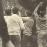 Boys in Motion, Earth Ball Aloft, Poetic and Metaphoric Feeling Old Snapshot Photo