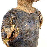 Tall, Spare Antique Santos Figure in Otherworldly Blue