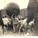 Boys in Motion, Earth Ball Aloft, Poetic and Metaphoric Feeling Old Snapshot Photo