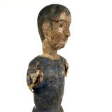 Tall, Spare Antique Santos Figure in Otherworldly Blue