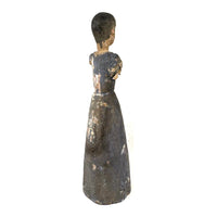 Tall, Spare Antique Santos Figure in Otherworldly Blue