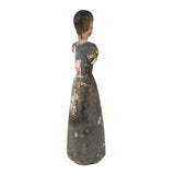 Tall, Spare Antique Santos Figure in Otherworldly Blue