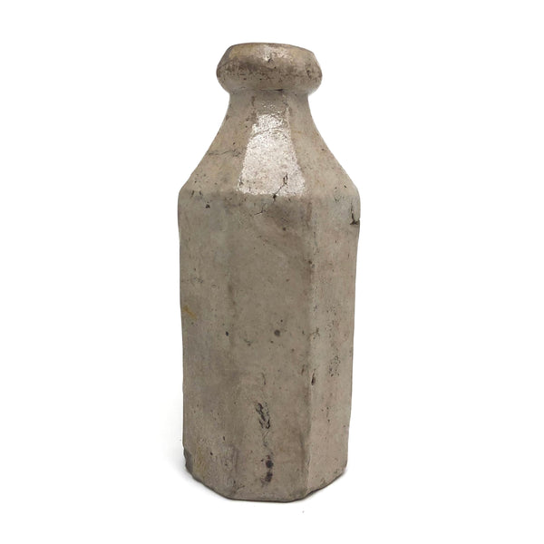 SOLD Scarce, Morandi-esque, Pre Civil War Washington Smith, Greenwich Village, NYC Octagonal Stoneware Bottle