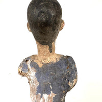 Tall, Spare Antique Santos Figure in Otherworldly Blue