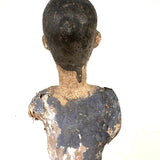 Tall, Spare Antique Santos Figure in Otherworldly Blue