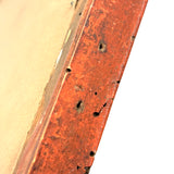 Heavy, Hand-painted Antique Folk Art Mirror with Figures, Quivers, Jointed Corners (and Worm Holes)