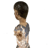 Tall, Spare Antique Santos Figure in Otherworldly Blue