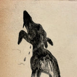 No One To Love, Sad Little Old Black Dog Watercolor by Jester